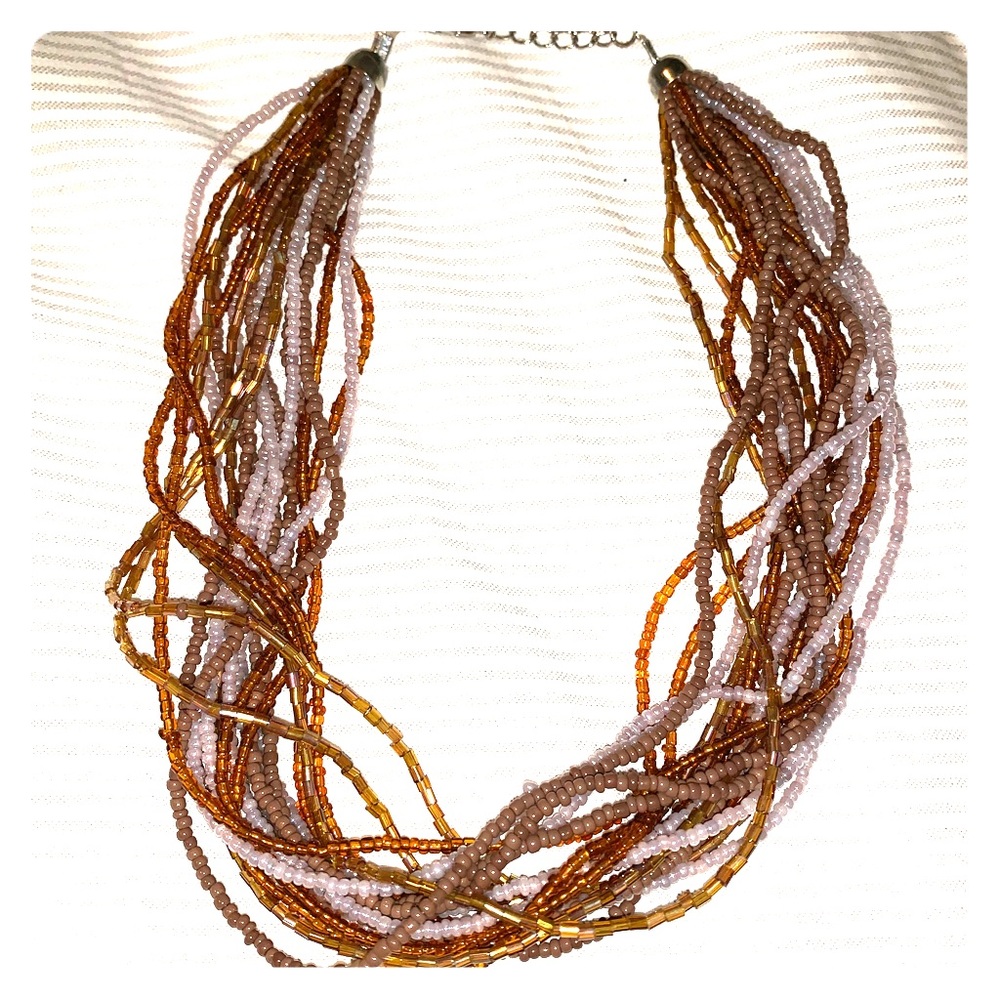 Brown beaded necklace